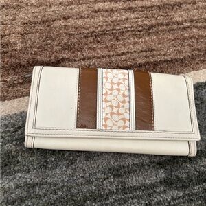 Coach White and Brown Women's Wallet